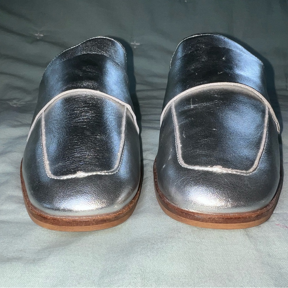 Free People loafer mule silver Sz 6.5 - Picture 4 of 13